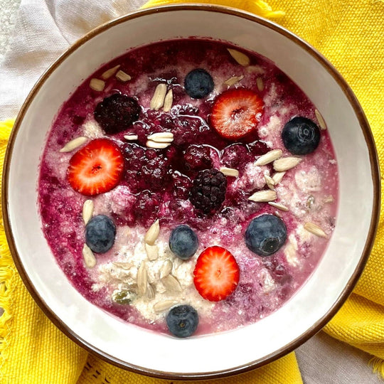 Mixed Berry Protein Bircher (GF)